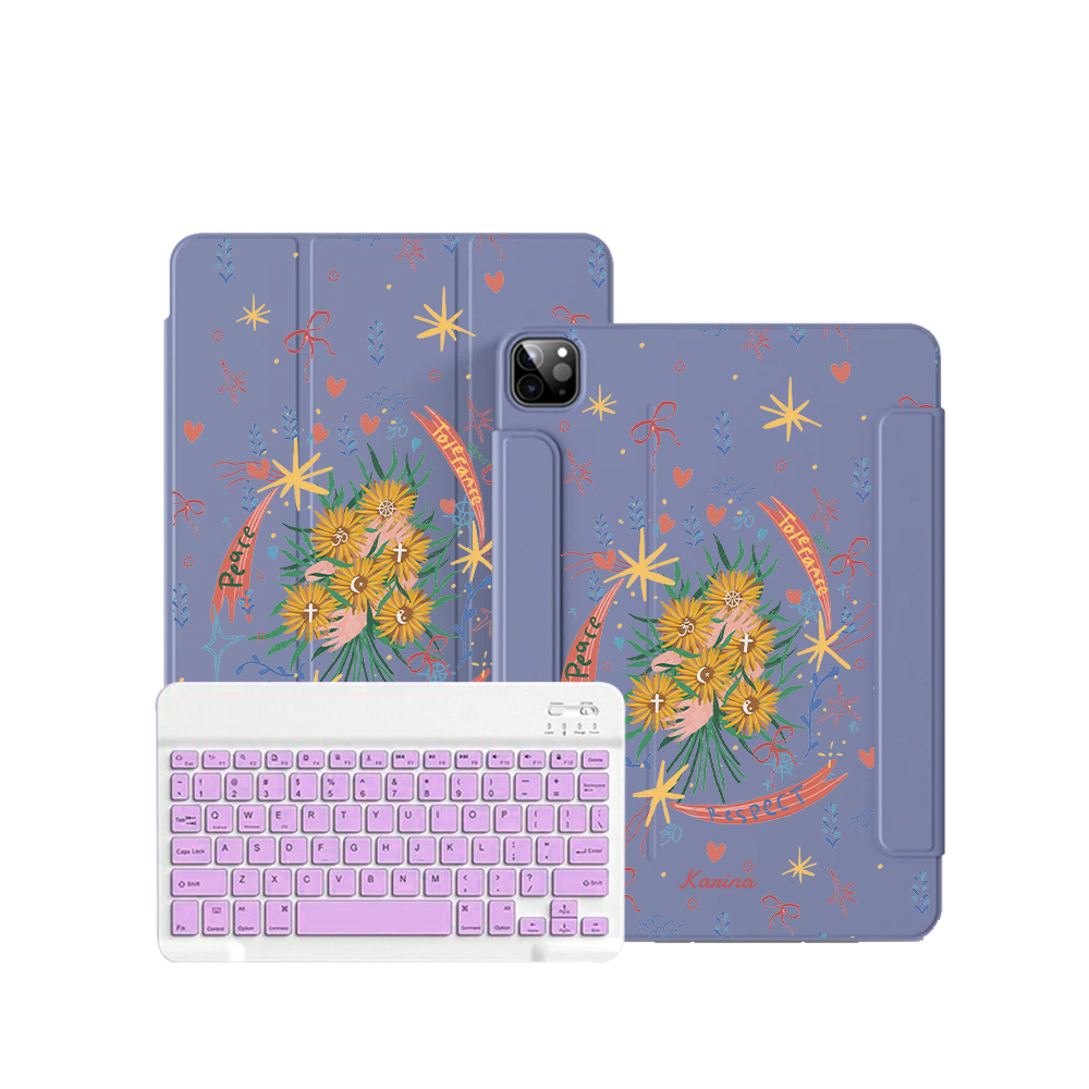 ฝาพับคีย์บอร์ดไร้สายสำหรับ iPad / Android - Peace