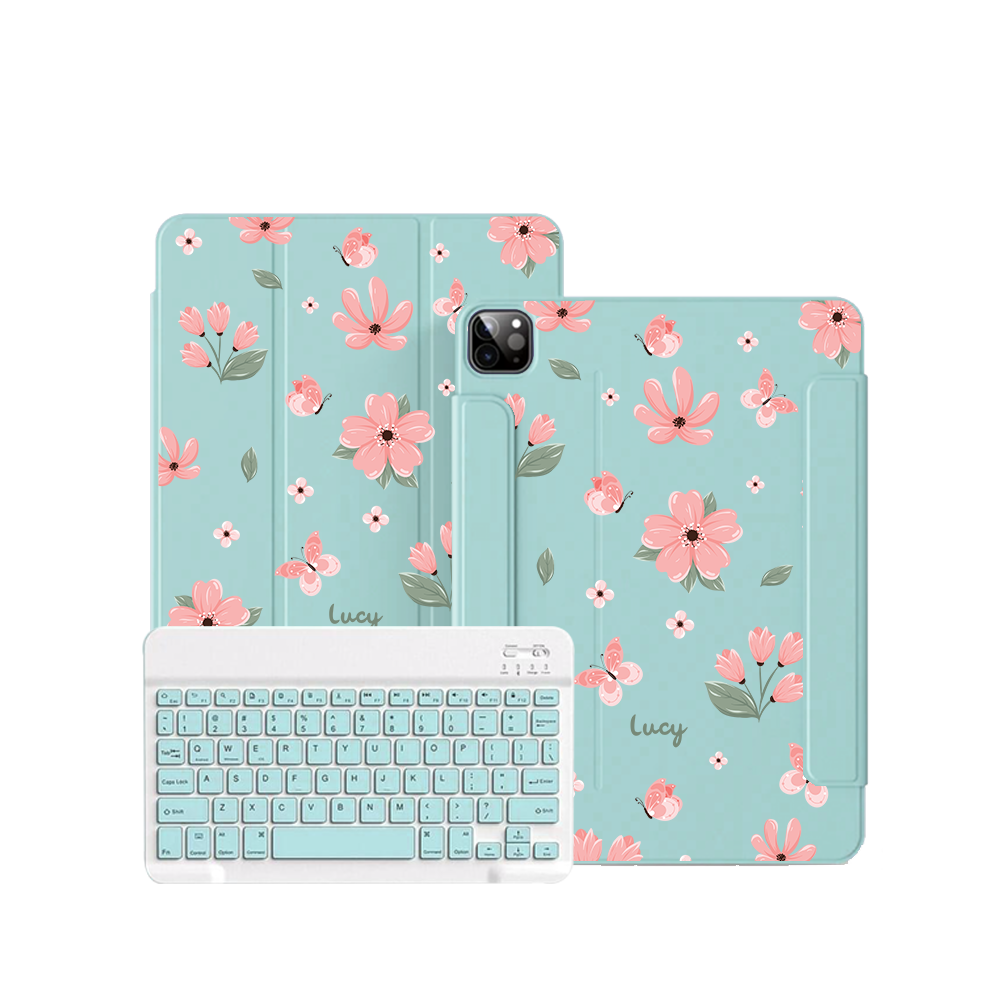iPad / Android Tab Wireless Keyboard Flipcover - Pink Delight