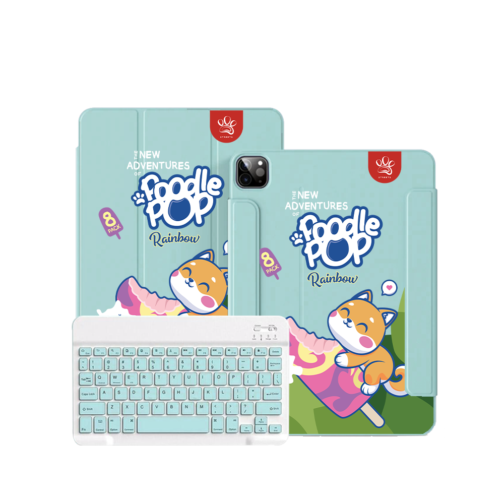 ฝาพับคีย์บอร์ดไร้สายสำหรับ iPad / Android - Poodle Pop