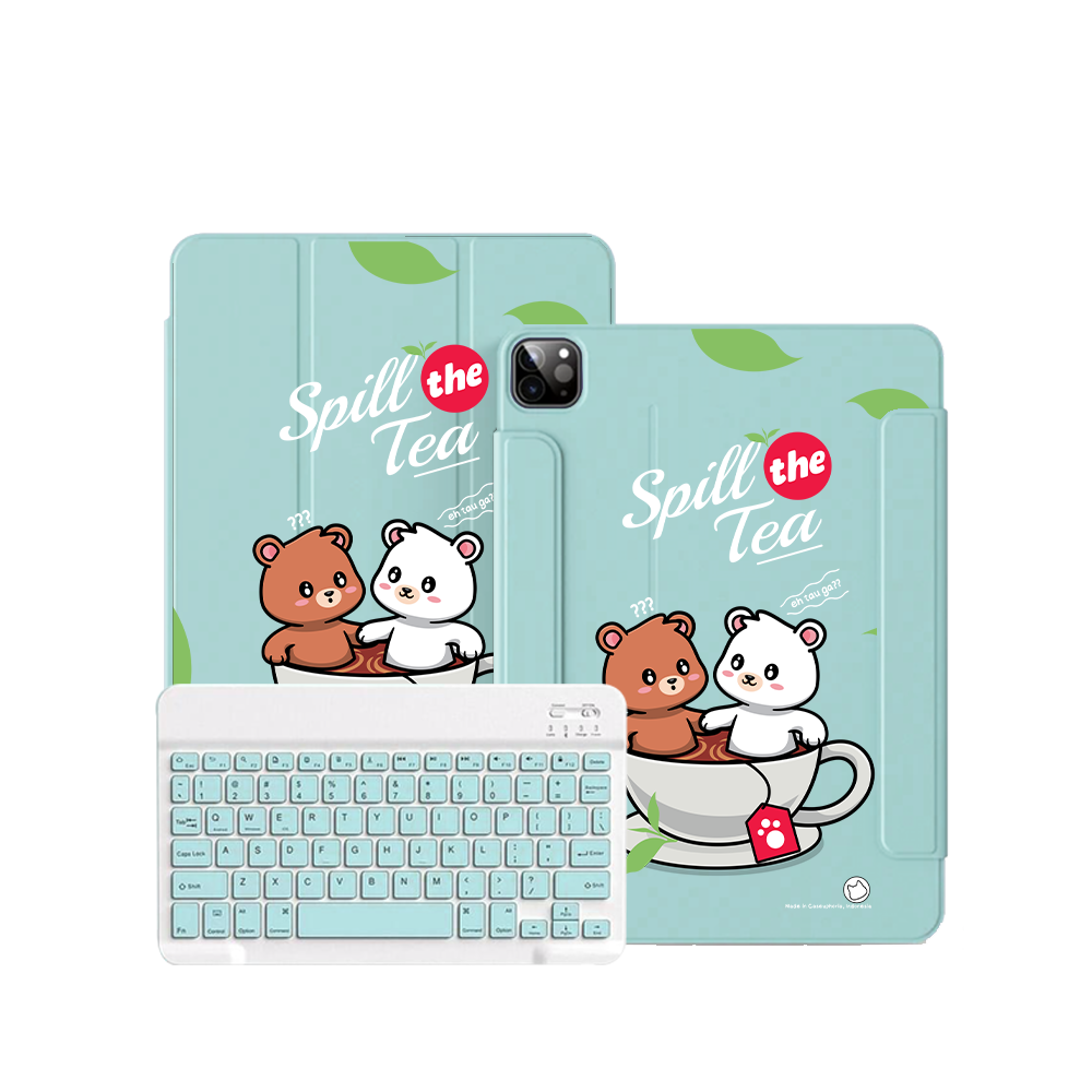 ฝาพับคีย์บอร์ดไร้สายสำหรับ iPad / Android Tab - Spill the Tea