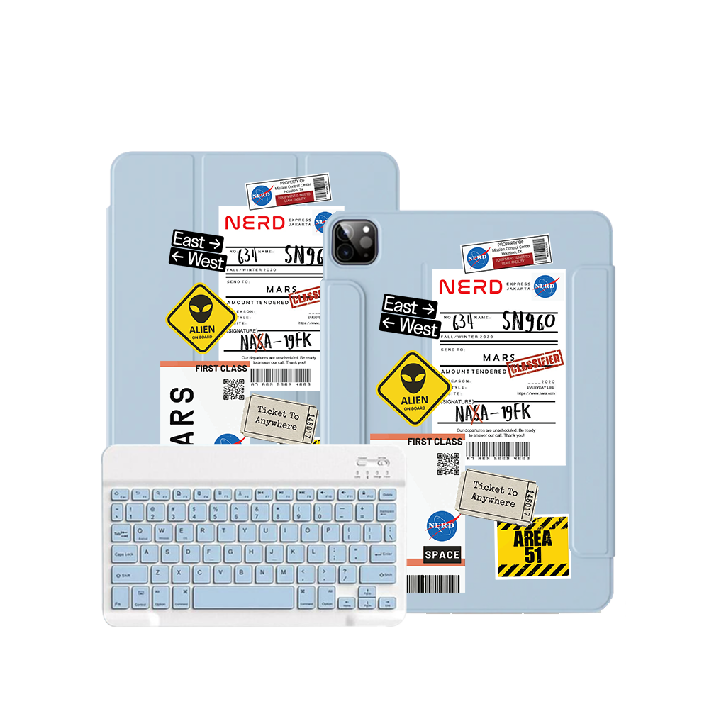 ฝาพับคีย์บอร์ดไร้สายสำหรับ iPad / Android Tab - Ticket to Mars