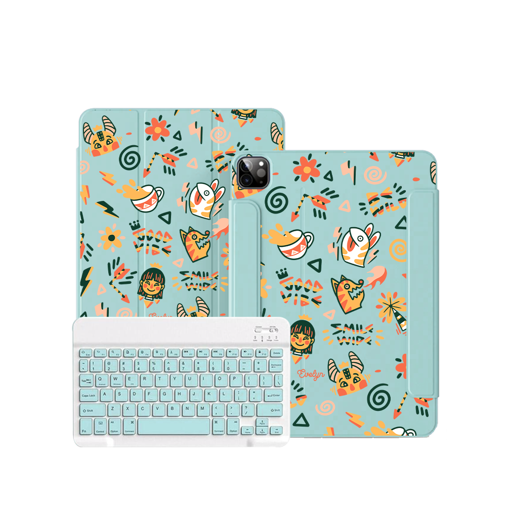 ฝาพับคีย์บอร์ดไร้สายสำหรับ iPad / Android - Wild & Free