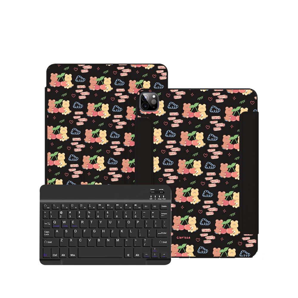 ฝาพับคีย์บอร์ดไร้สายสำหรับ iPad / Android - Cherry Bear Stamps