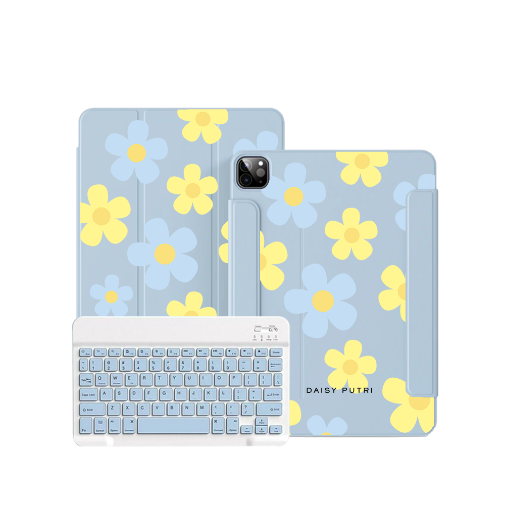 ฝาพับคีย์บอร์ดไร้สายสำหรับ iPad / Android Tab - Daisy Skies