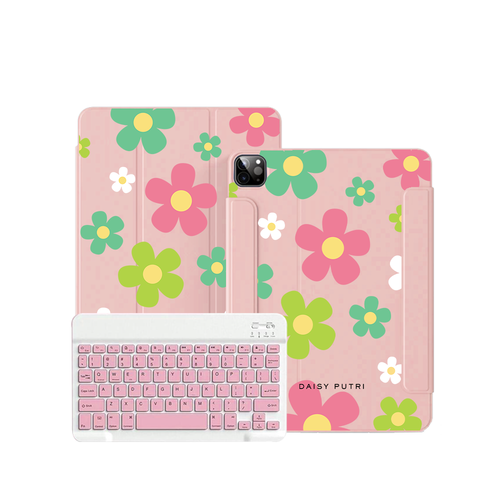 ฝาพับคีย์บอร์ดไร้สายสำหรับ iPad / Android Tab - Daisy Wild