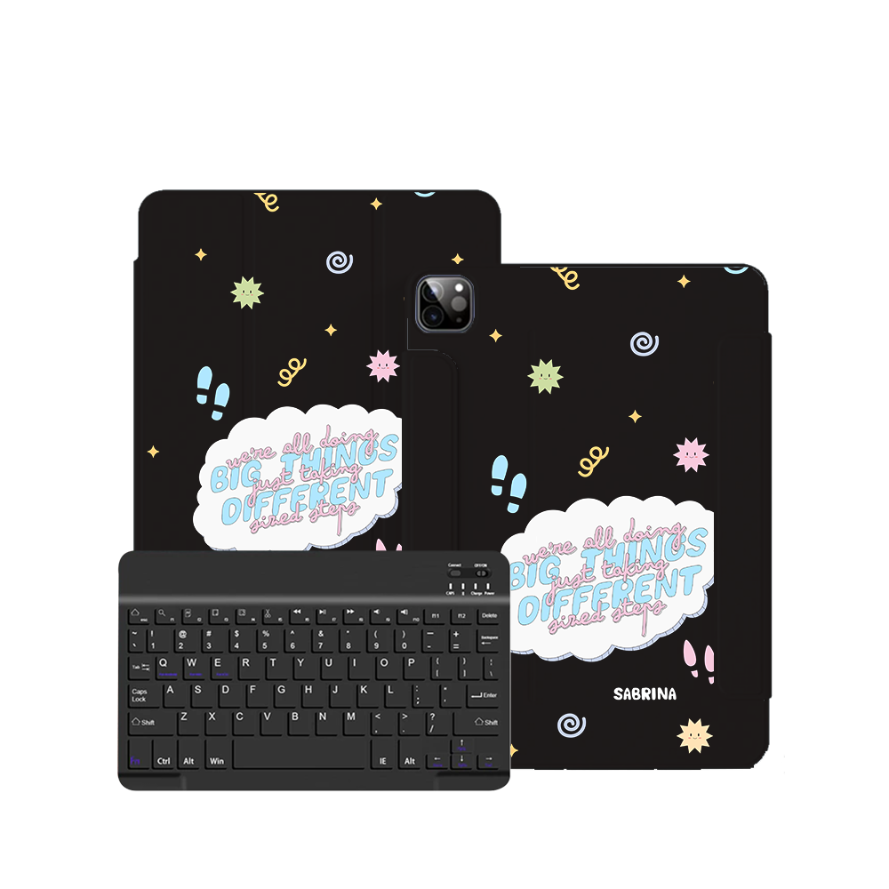 غطاء لوحة المفاتيح اللاسلكية لجهاز iPad / Android Tab - خطوات مختلفة