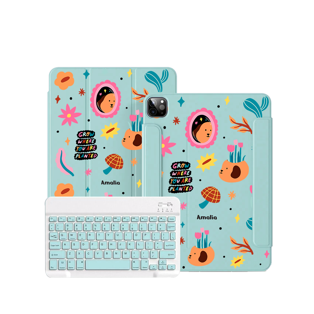 ฝาพับคีย์บอร์ดไร้สายสำหรับ iPad / Android - Grow and Bloom