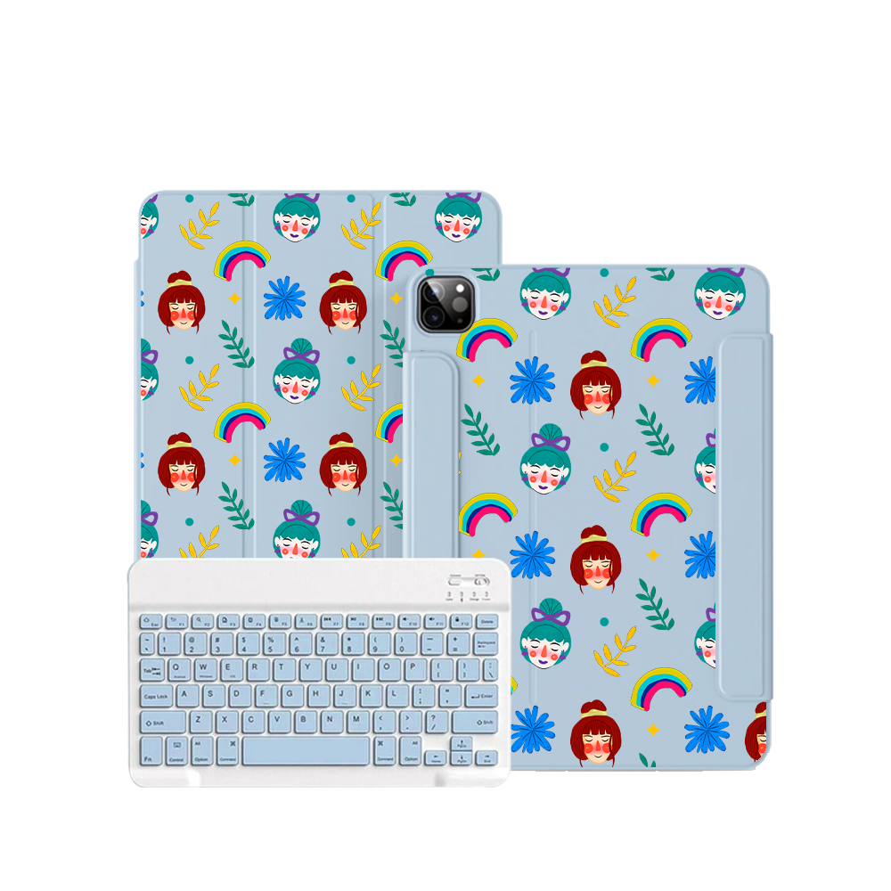 ฝาพับคีย์บอร์ดไร้สายสำหรับ iPad / Android Tab - Unconditional Girl