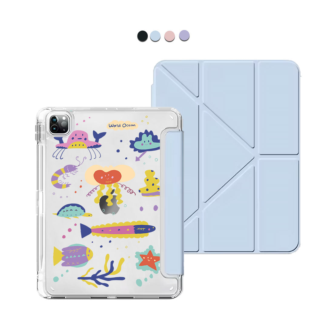 iPad Y-Fold Flip Cover - Ocean World