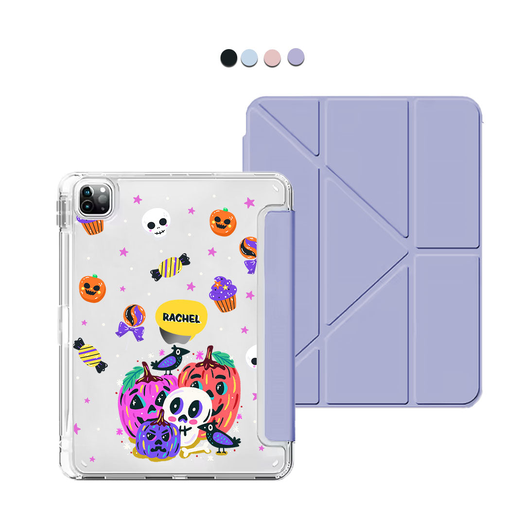 iPad Y-Fold Flip Cover - Pumpkin Monster