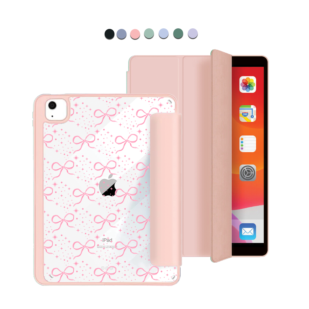 ฝาพับอะคริลิกสำหรับ iPad - โบว์ระยิบระยับสไตล์ Coquette