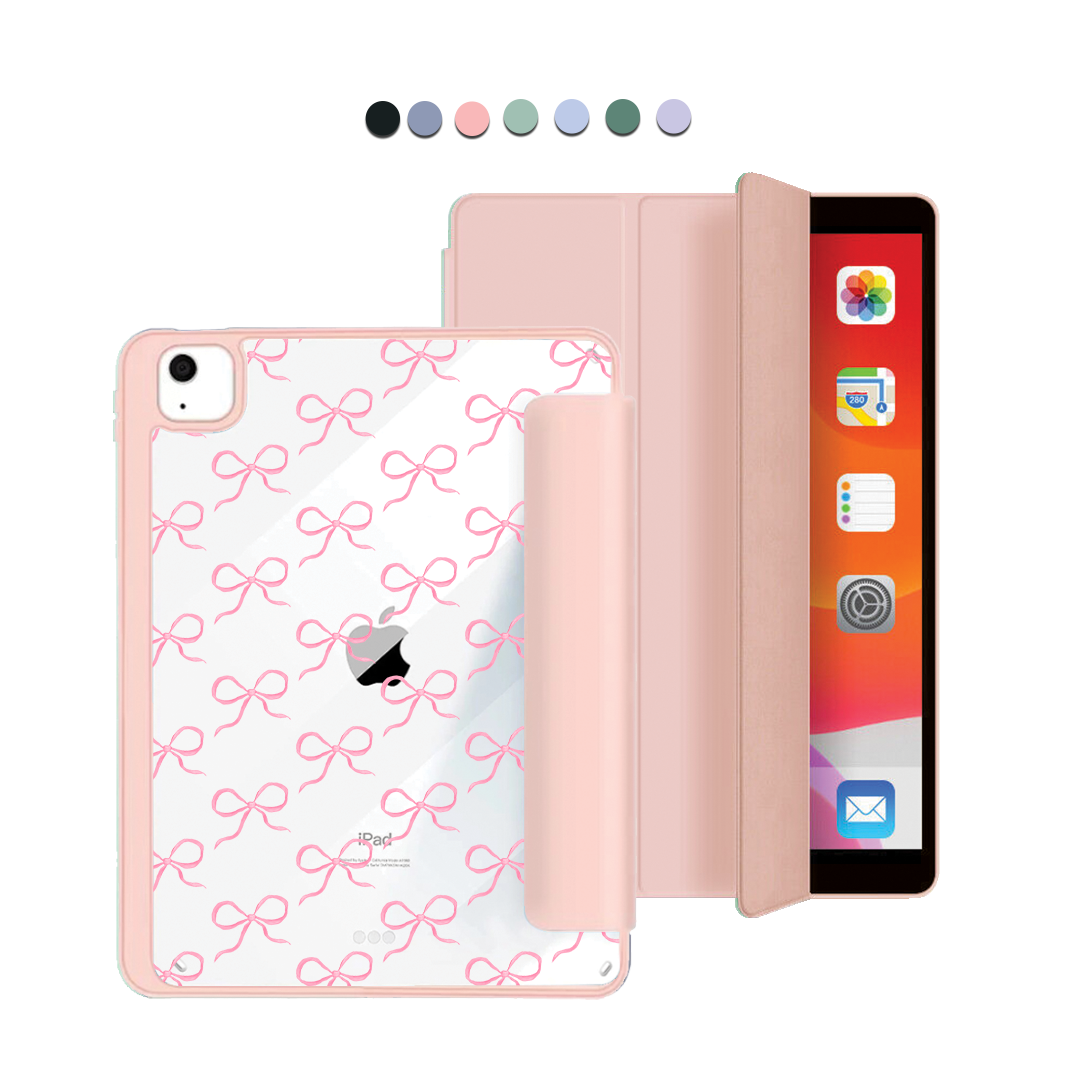 ฝาพับอะคริลิกสำหรับ iPad - โบว์สีชมพู Coquette