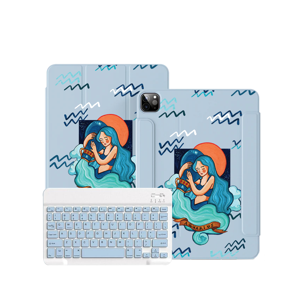 ฝาพับคีย์บอร์ดไร้สายสำหรับ iPad / Android - Aquarius