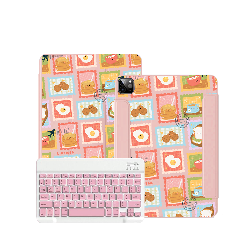 ฝาพับคีย์บอร์ดไร้สายสำหรับ iPad / Android Tab - แสตมป์เมนูอาหารเช้า