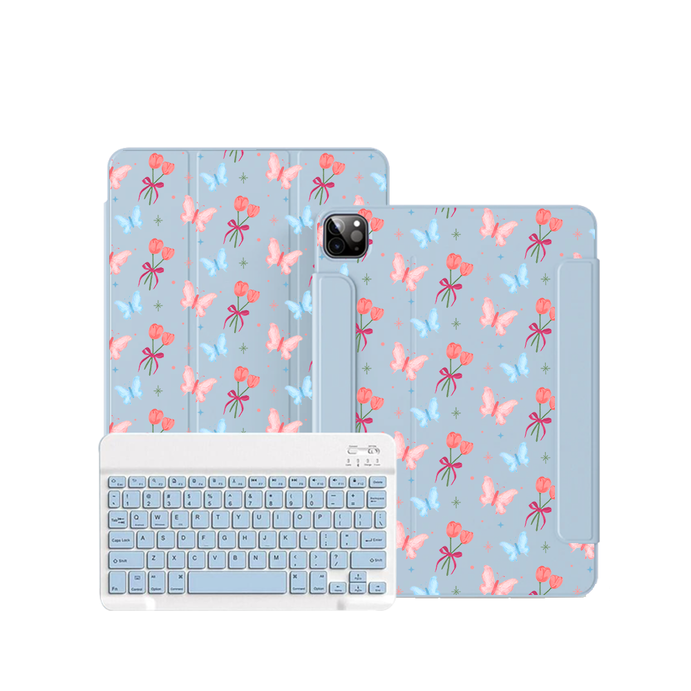 ฝาพับคีย์บอร์ดไร้สายสำหรับ iPad / Android - Coquette Butterfly