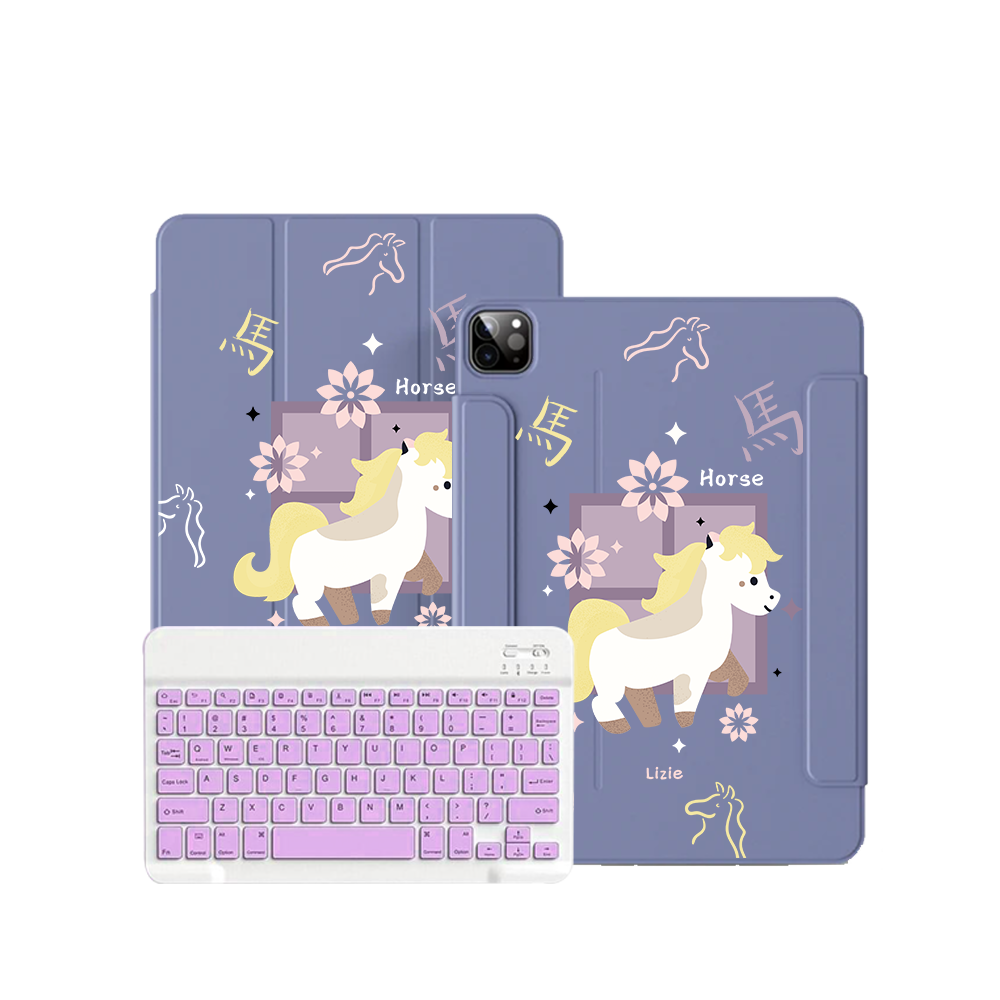ฝาพับคีย์บอร์ดไร้สายสำหรับ iPad / Android - ม้า (นักษัตรจีน / ชิโอ)