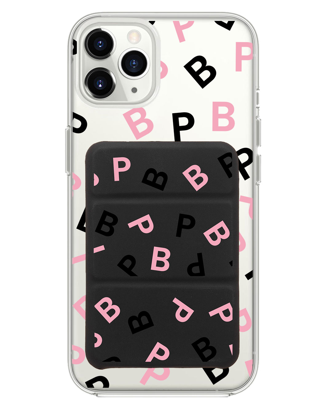เคส iPhone แบบพับสามทบแม่เหล็ก - ลายโมโนแกรม Blackpink