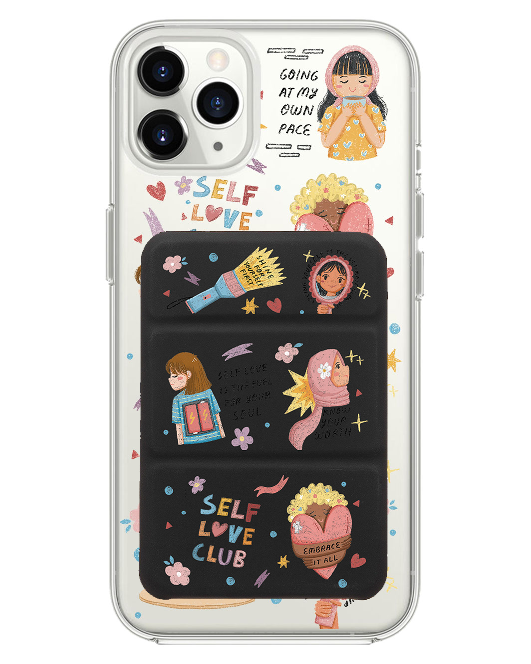 เคสพับสามทบแบบแม่เหล็กสำหรับ iPhone - Self Love Club