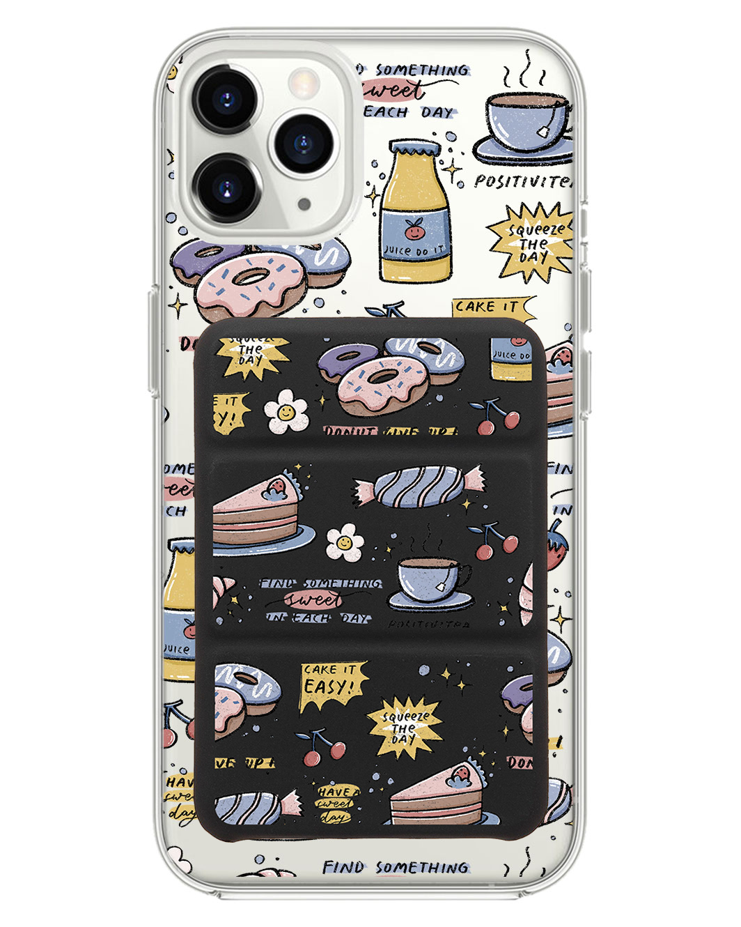 iPhone Magnetic Trifold Wallet Case - Sweets