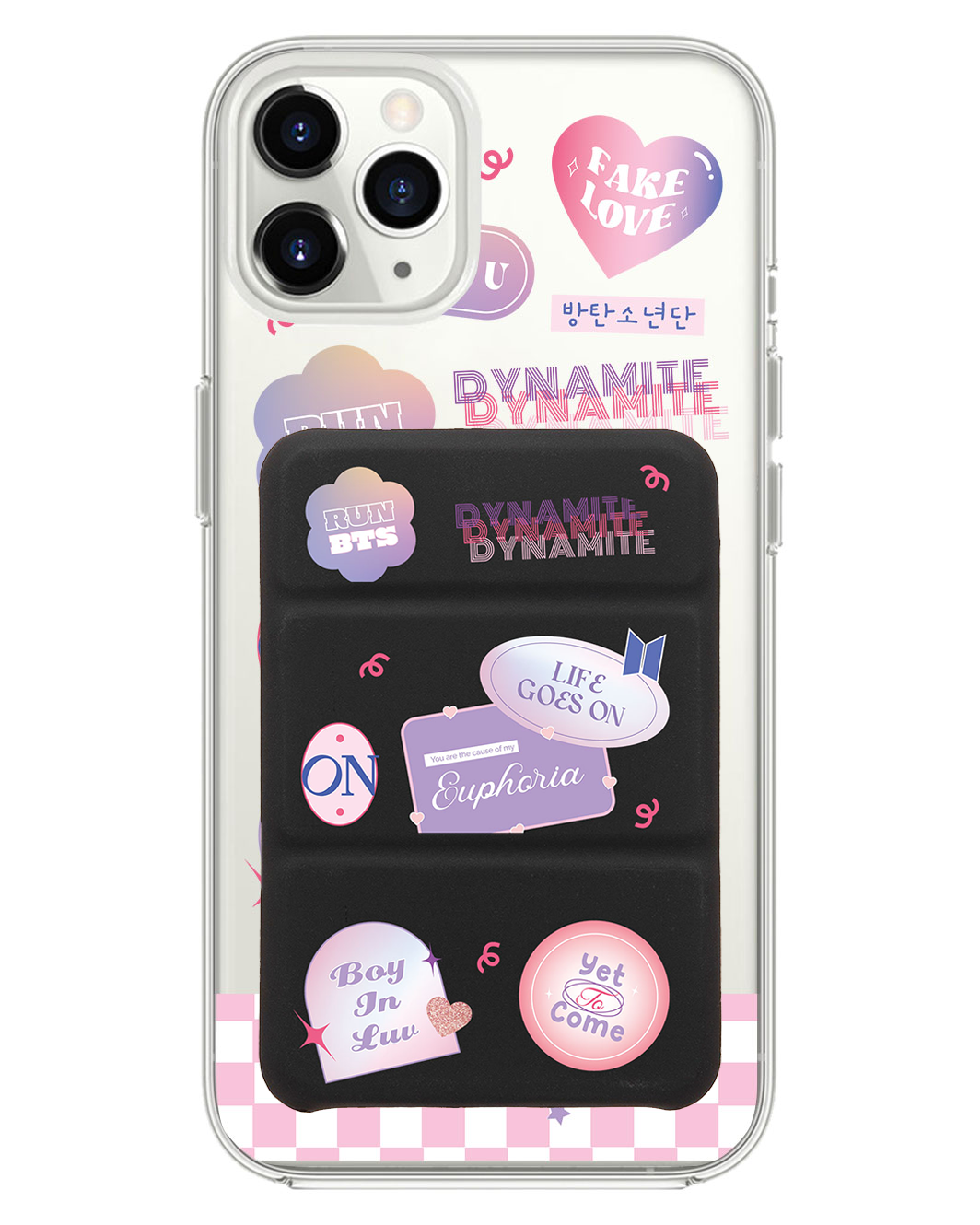 iPhone Magnetic Trifold Wallet Case - BTS Sticker Pack