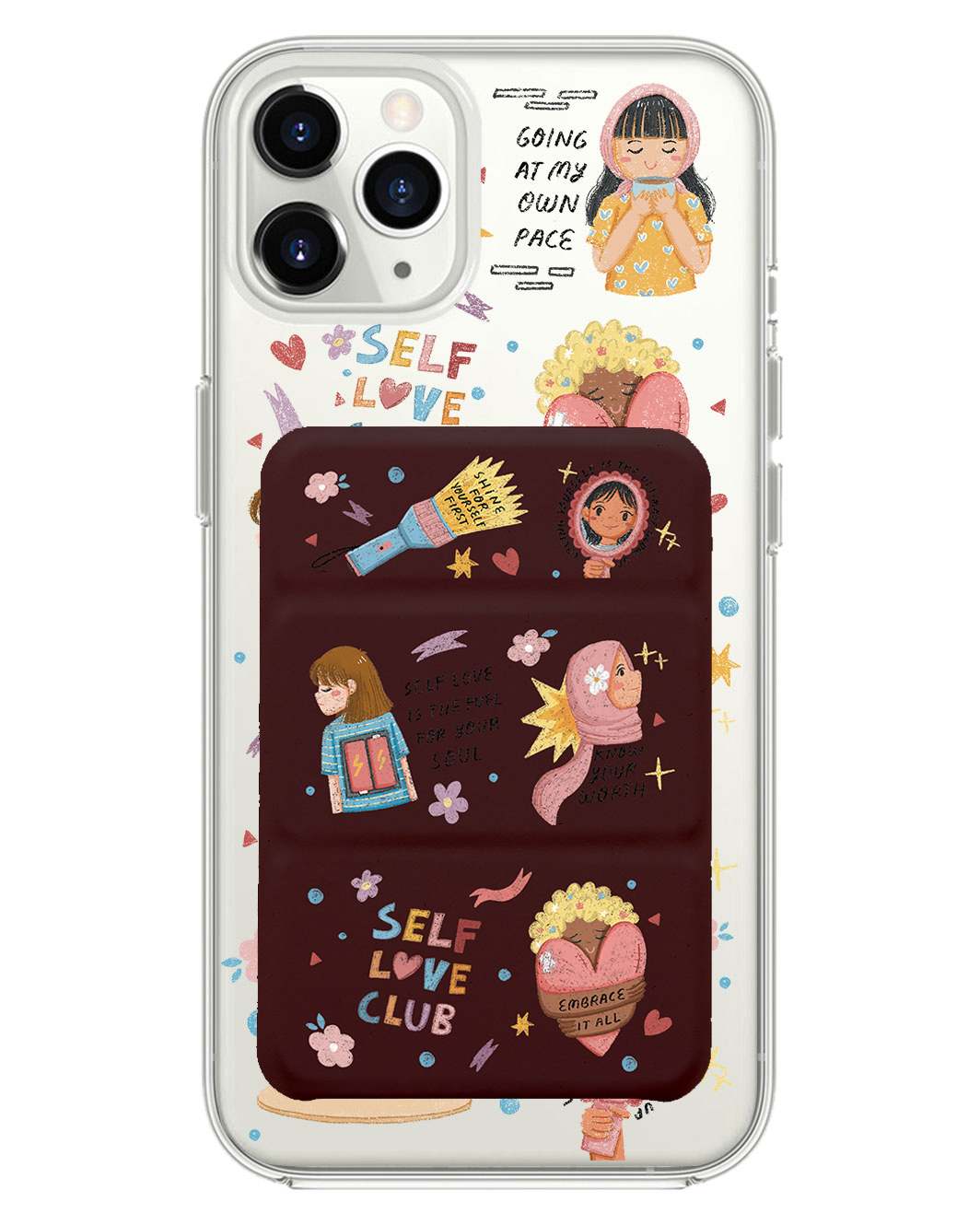 เคสพับสามทบแบบแม่เหล็กสำหรับ iPhone - Self Love Club