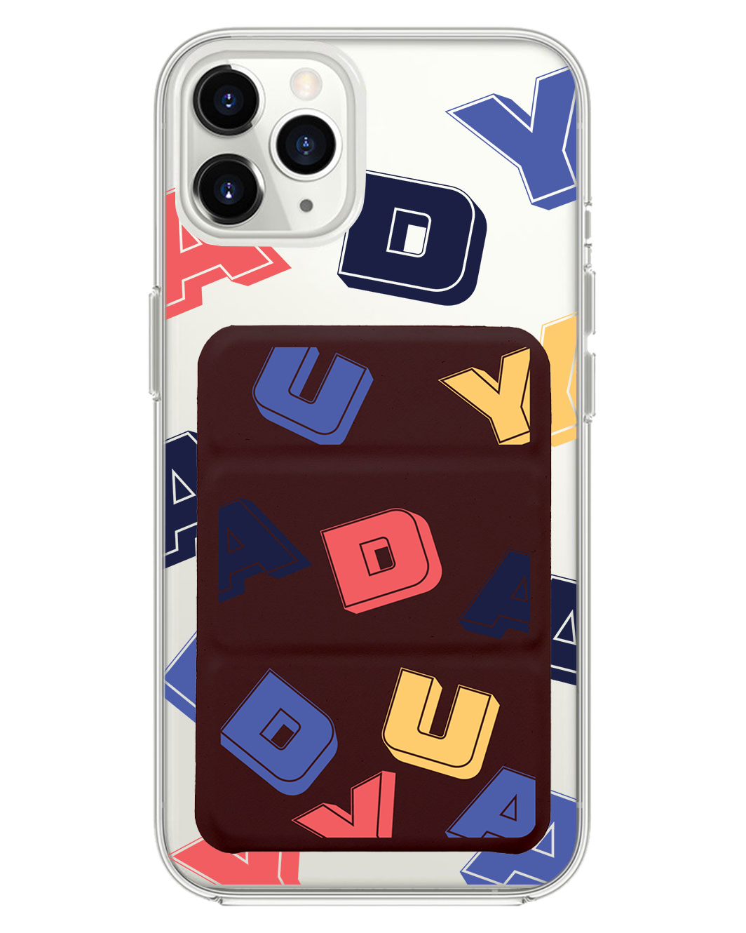 เคส iPhone แบบพับสามทบพร้อมแม่เหล็ก - ลายโมโนแกรมสุดเท่