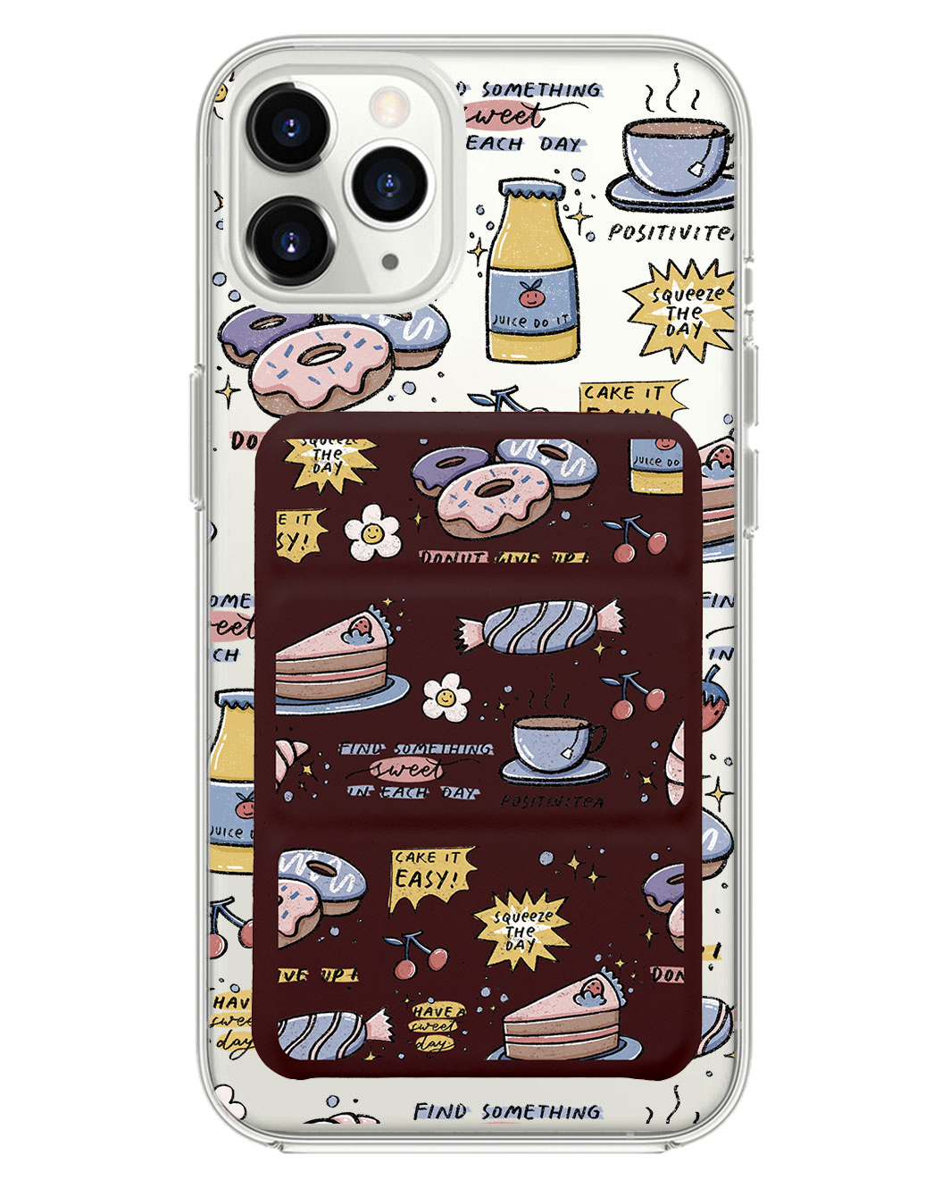 iPhone Magnetic Trifold Wallet Case - Sweets