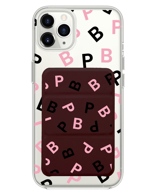 เคส iPhone แบบพับสามทบแม่เหล็ก - ลายโมโนแกรม Blackpink