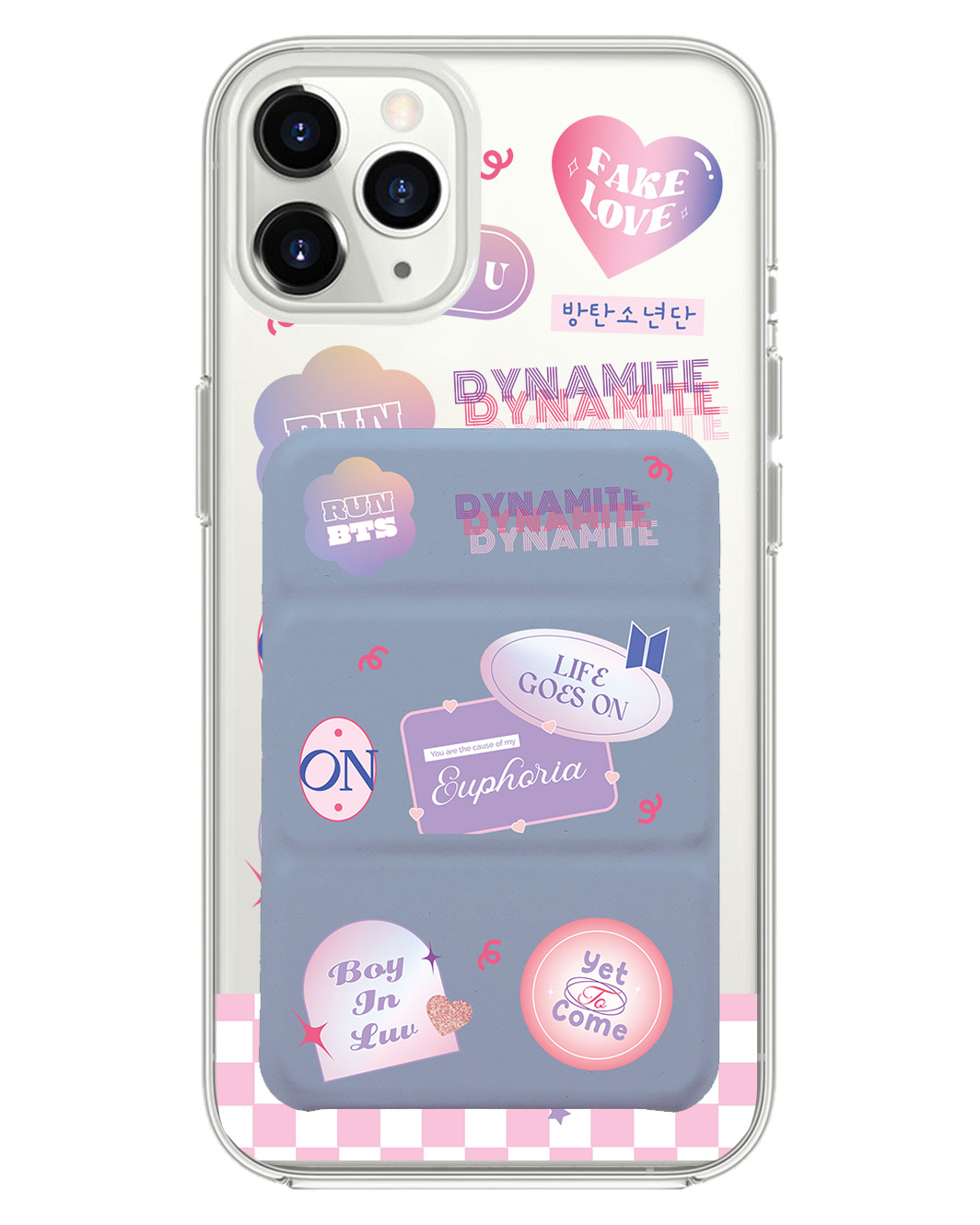 iPhone Magnetic Trifold Wallet Case - BTS Sticker Pack
