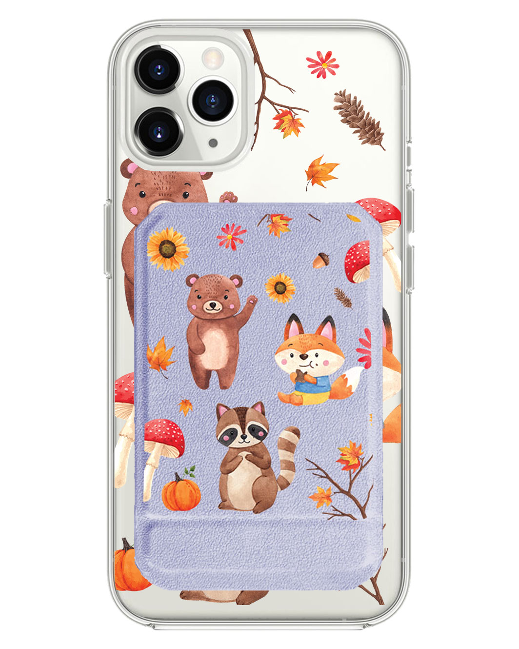 iPhone Magnetic Multifold Wallet - Autumn Animals