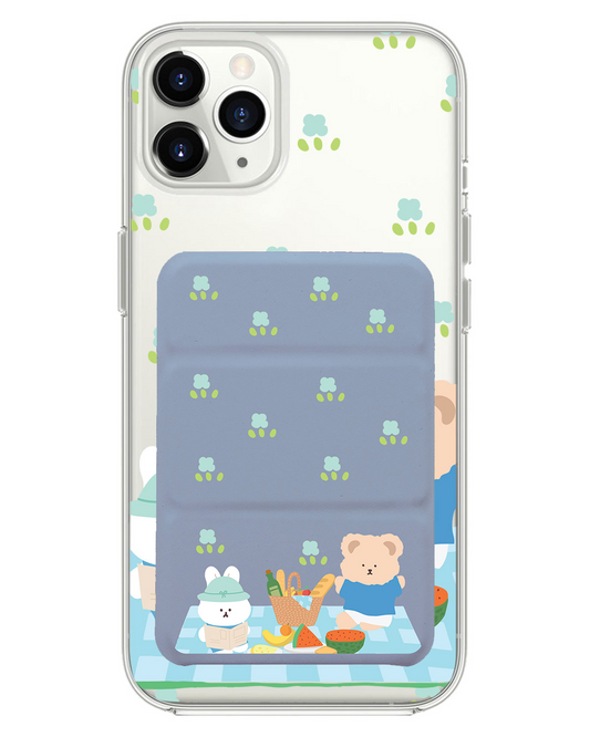 iPhone Magnetic Trifold Wallet Case - Picnic Blue