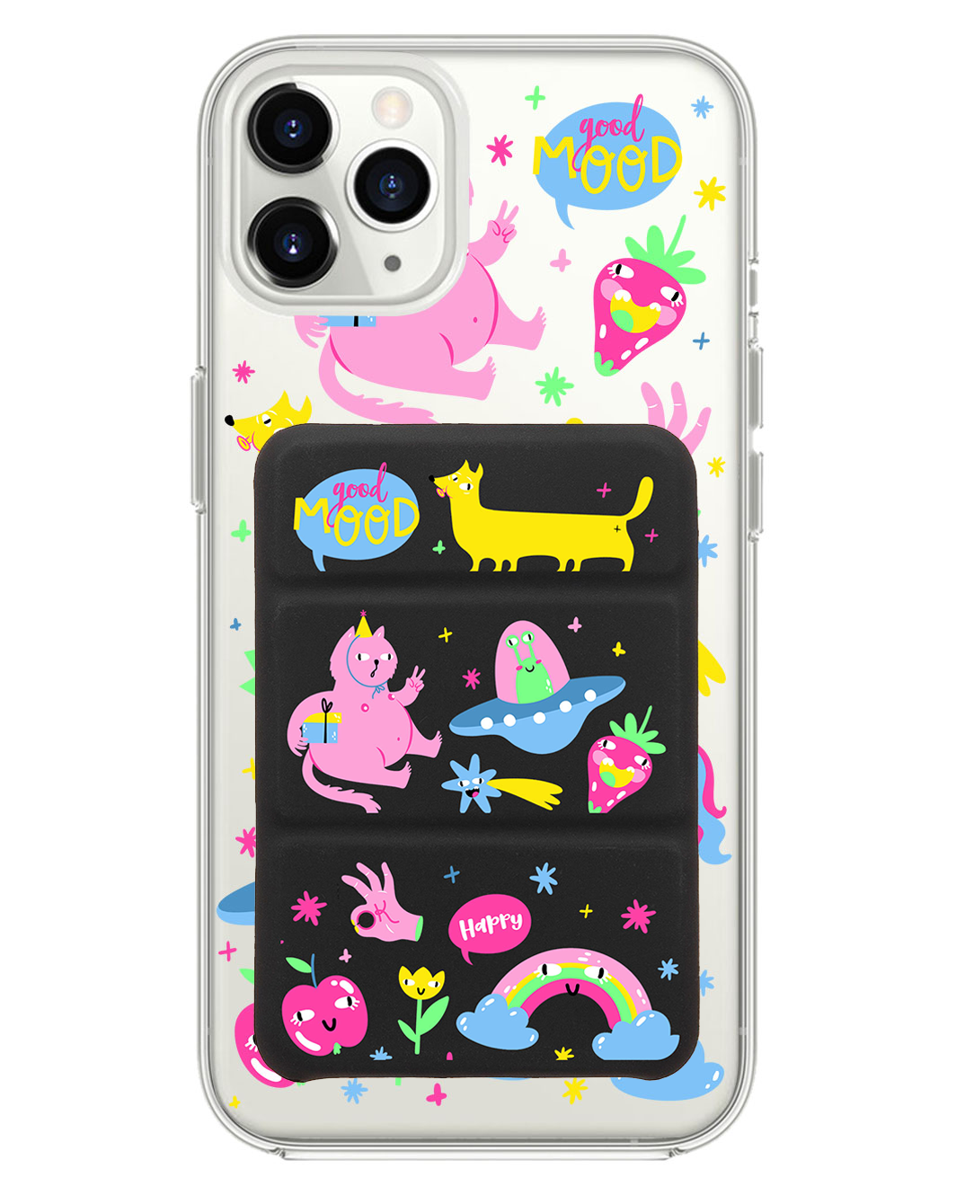 เคสพับสามทบแม่เหล็กสำหรับ iPhone - Monster Say Good Mood