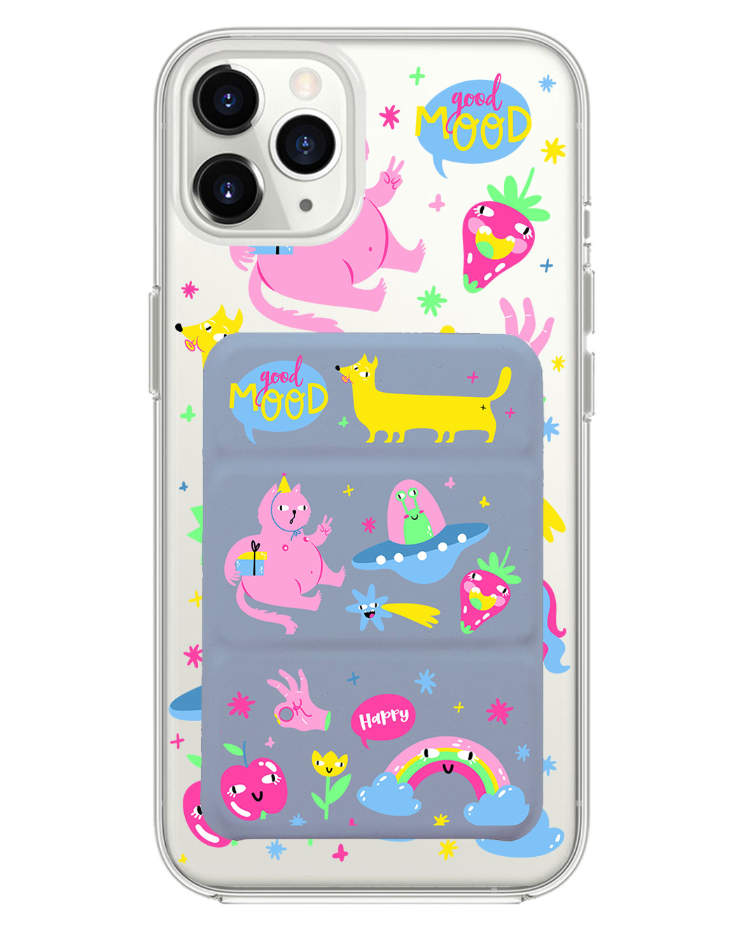 เคสพับสามทบแม่เหล็กสำหรับ iPhone - Monster Say Good Mood