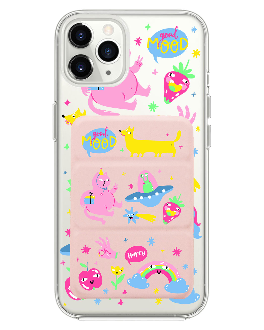 เคสพับสามทบแม่เหล็กสำหรับ iPhone - Monster Say Good Mood
