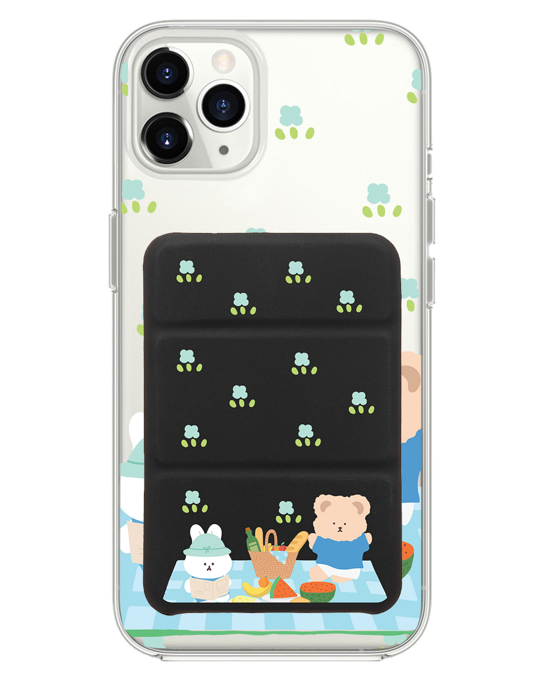 iPhone Magnetic Trifold Wallet Case - Picnic Blue