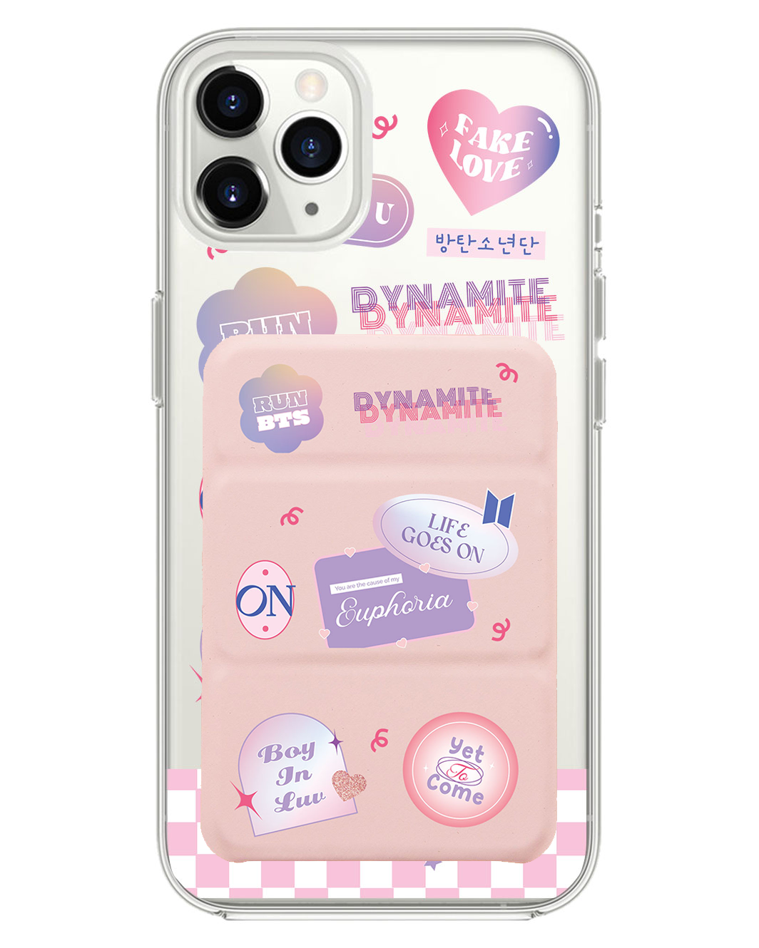 iPhone Magnetic Trifold Wallet Case - BTS Sticker Pack