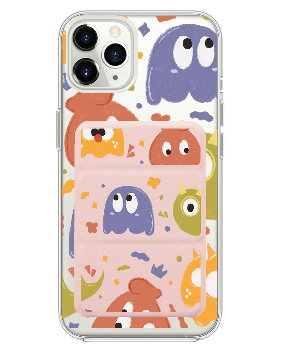 เคสพับสามทบแบบแม่เหล็กสำหรับ iPhone - ลาย Cute Monster 1.0