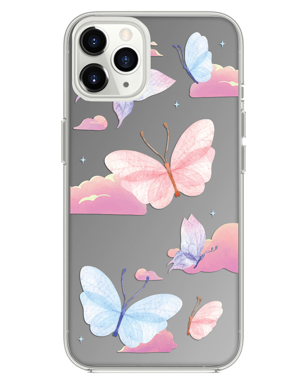 iPhone Mirror Grip - ลายผีเสื้อและเมฆ
