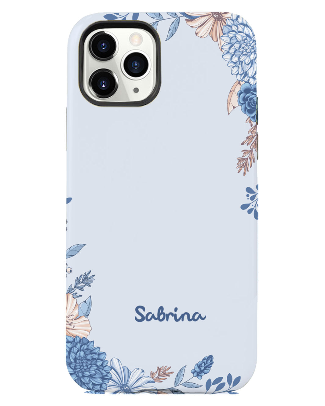 iPhone Rearguard Defender - ลายดอกไม้สีน้ำเงิน