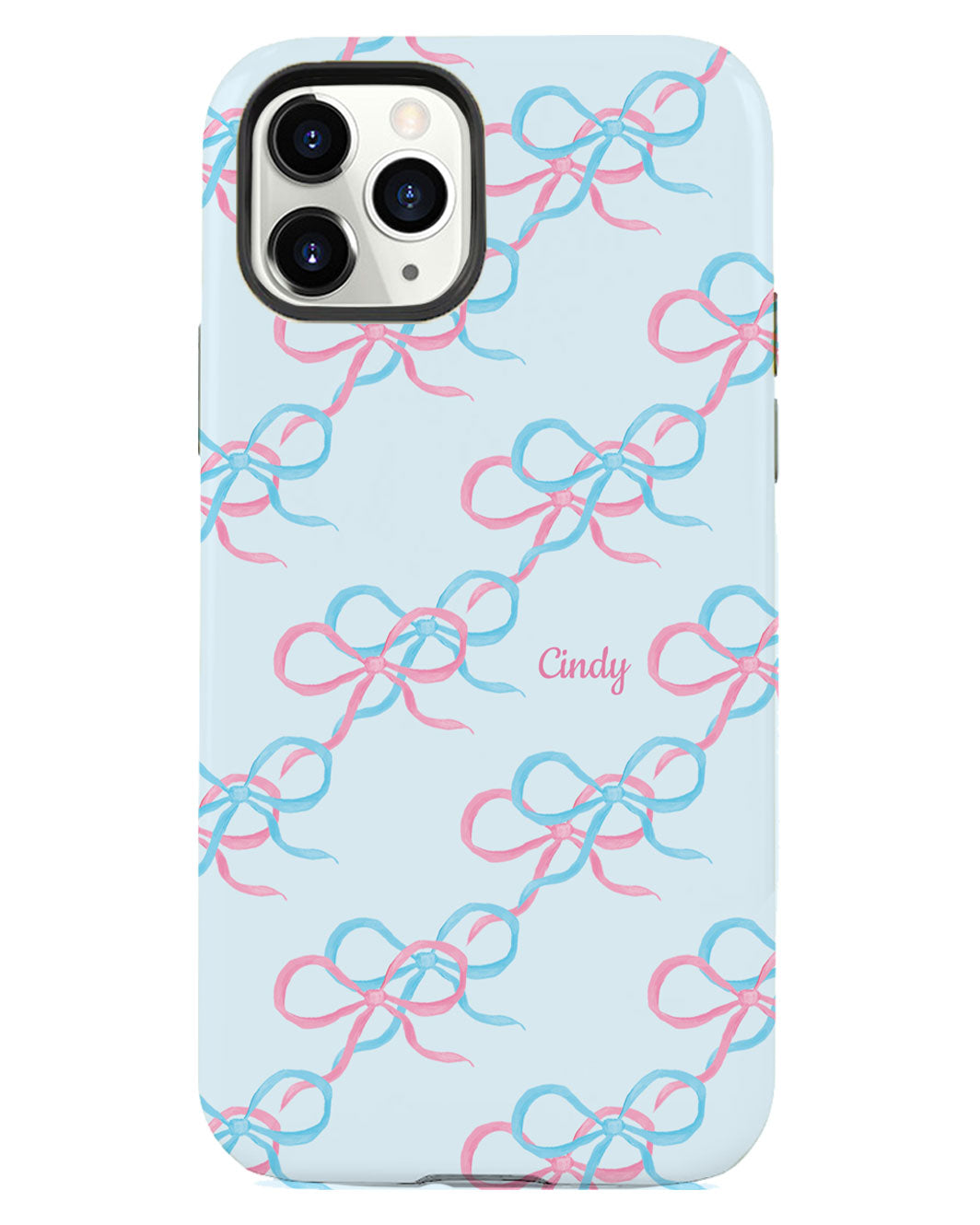 iPhone Rearguard Defender - สีชมพู Coquette Pink & Blue Bow