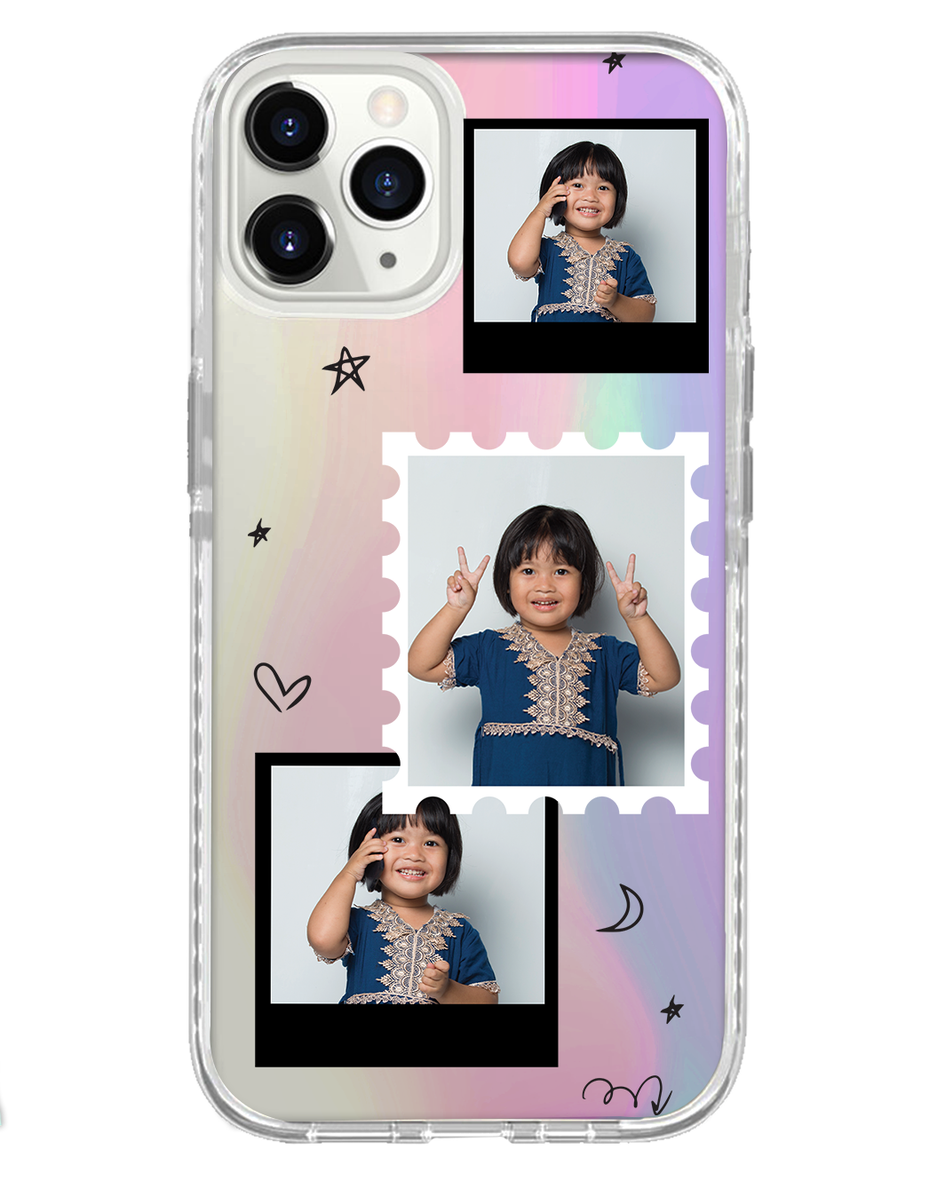 iPhone Rearguard Holo - Face Grid Black Polaroid