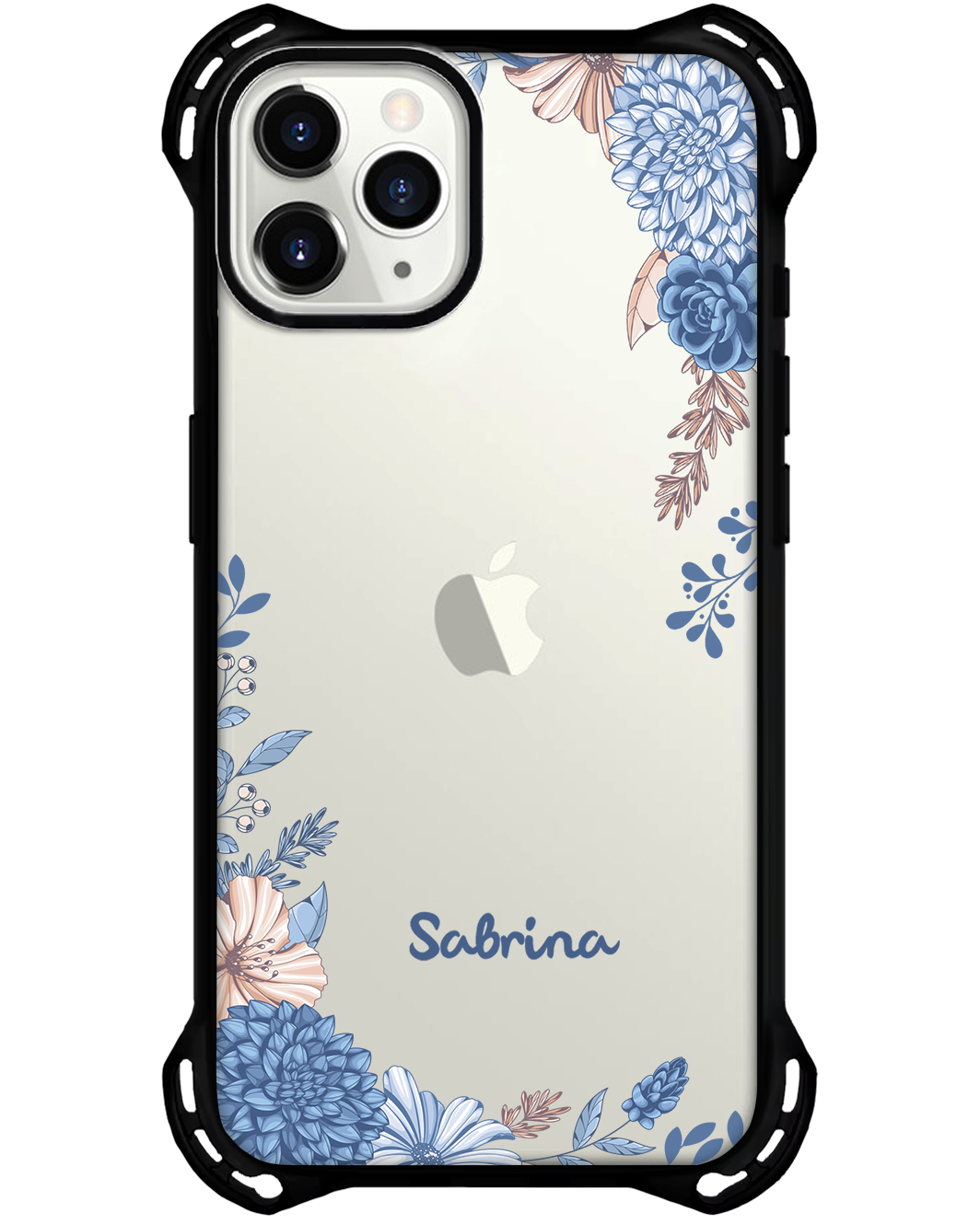 iPhone Rearguard Ultimate - ลายดอกไม้สีน้ำเงิน