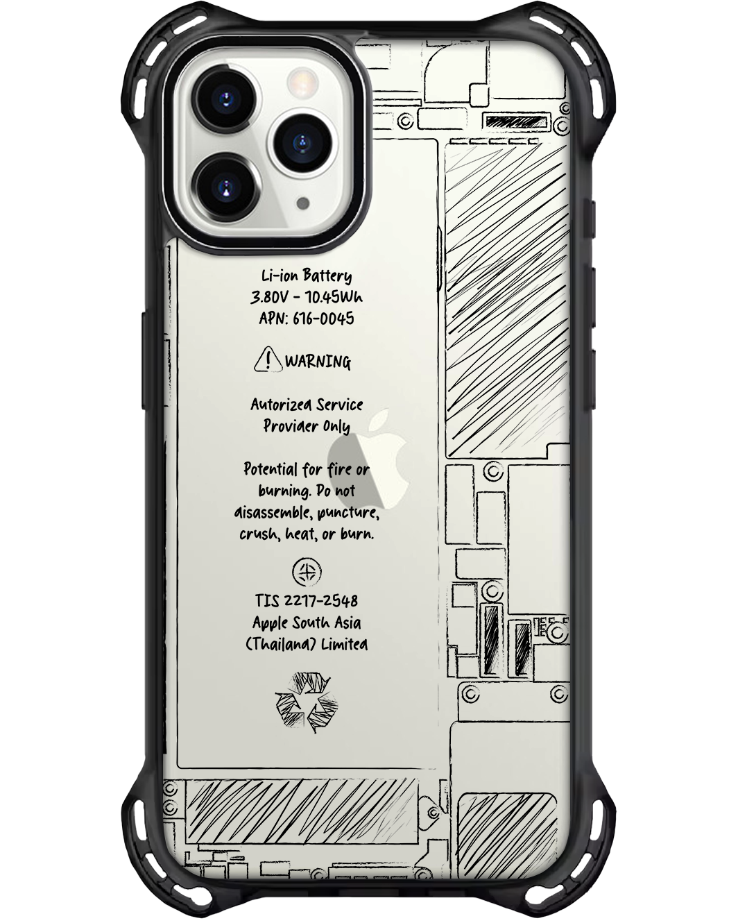 iPhone Rearguard Ultimate - แบตเตอรี่ iPhone สีดำ