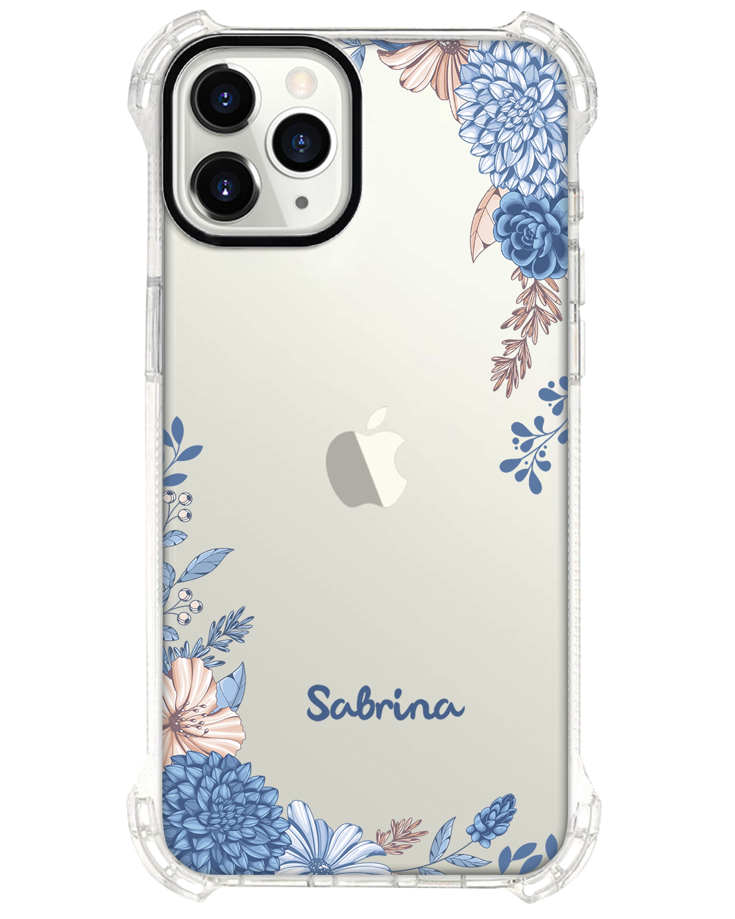 iPhone Rearguard Ultimate - ลายดอกไม้สีน้ำเงิน