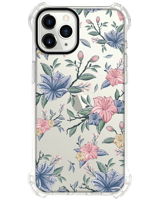 واقي خلفي لجهاز iPhone - زهور وردية وزرقاء