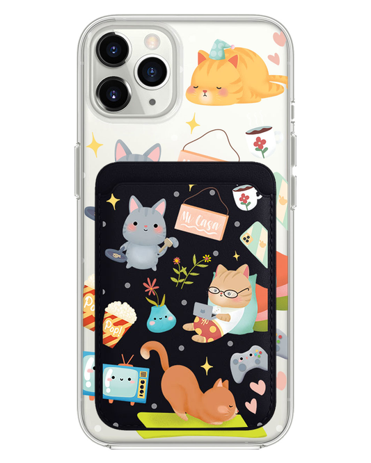 حافظة محفظة مغناطيسية للآيفون - ابق في المنزل