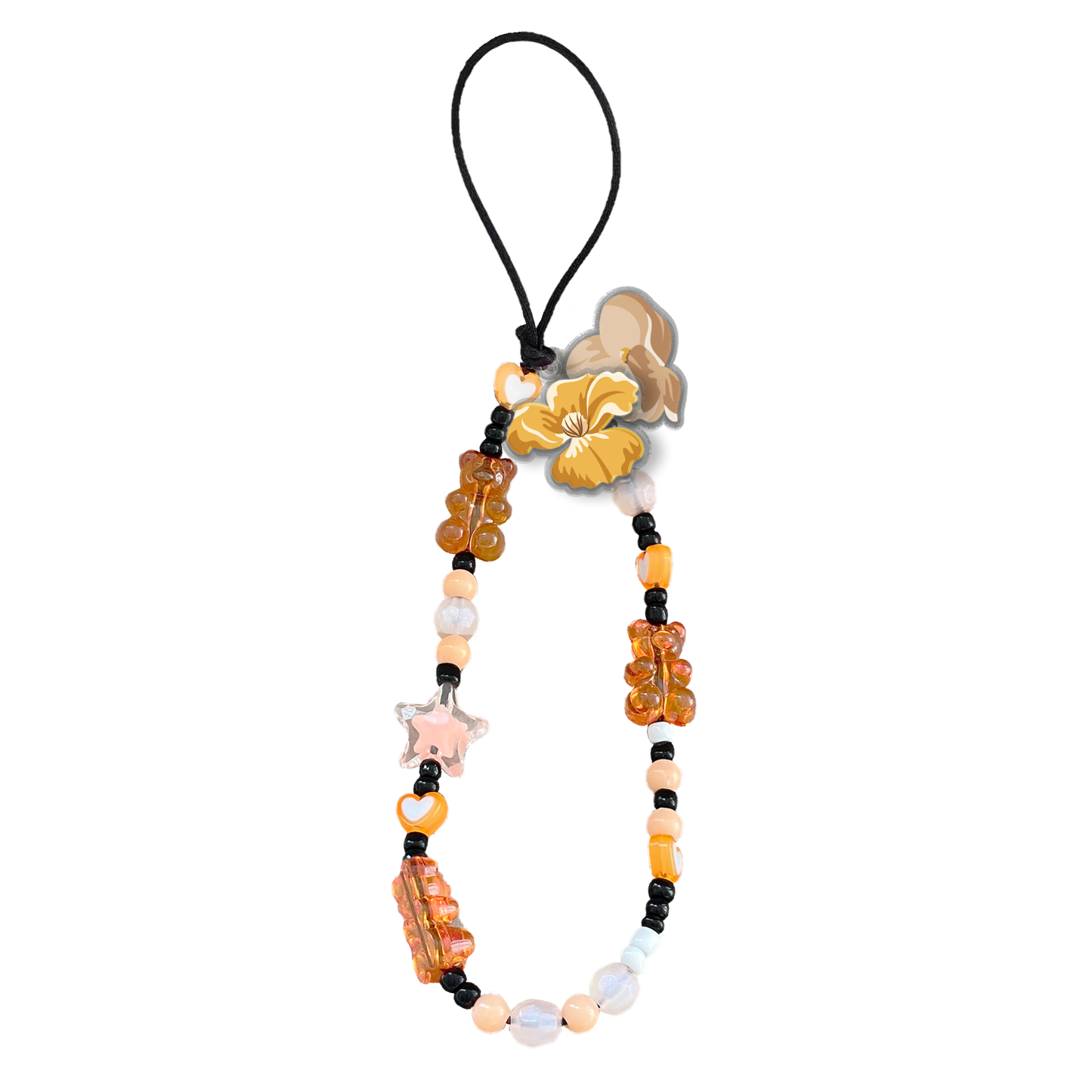 Beaded Strap with Acrylic Charm - Juliet