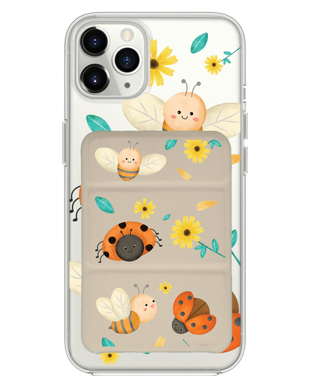 เคสพับสามทบแม่เหล็กสำหรับ iPhone - เต่าทองและผึ้ง
