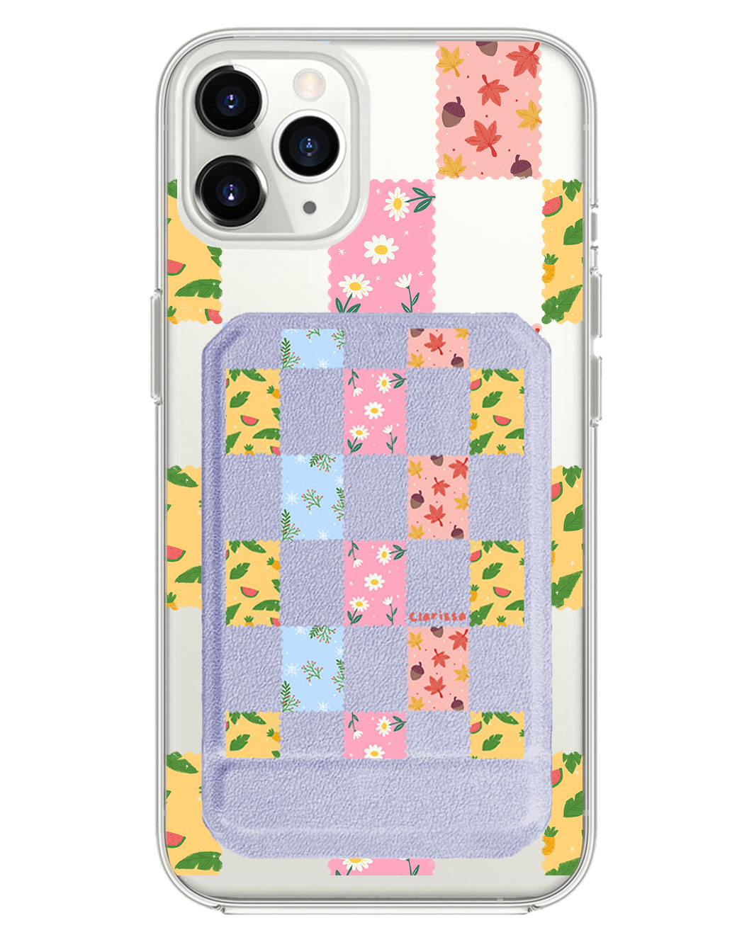 iPhone Magnetic Multifold Wallet - Four Seasons Stamps