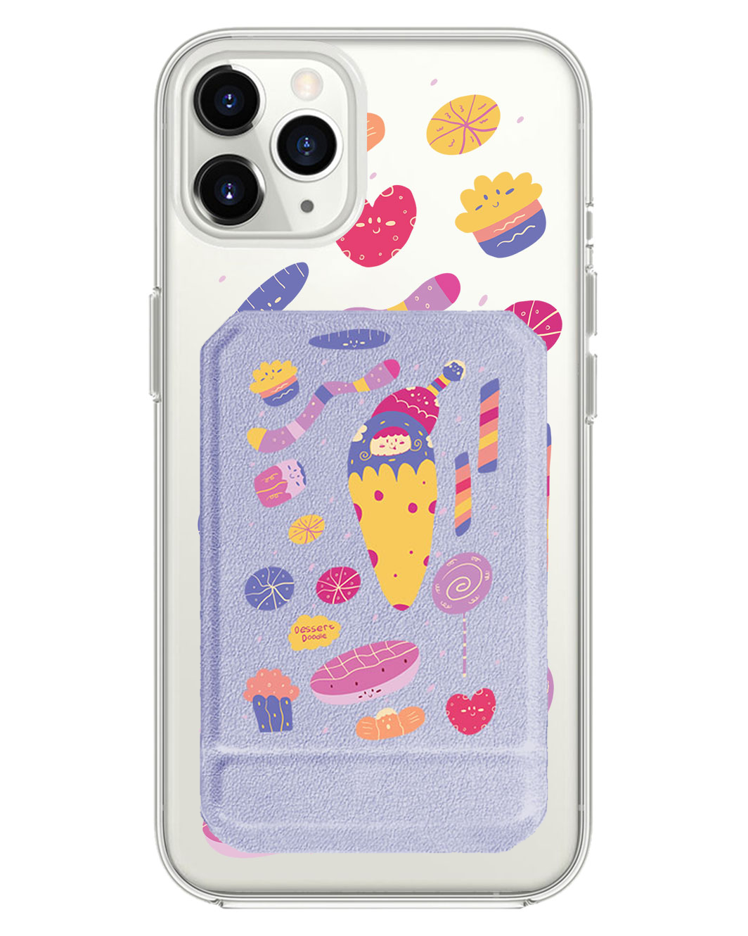 iPhone Magnetic Multifold Wallet - Dessert Doodle